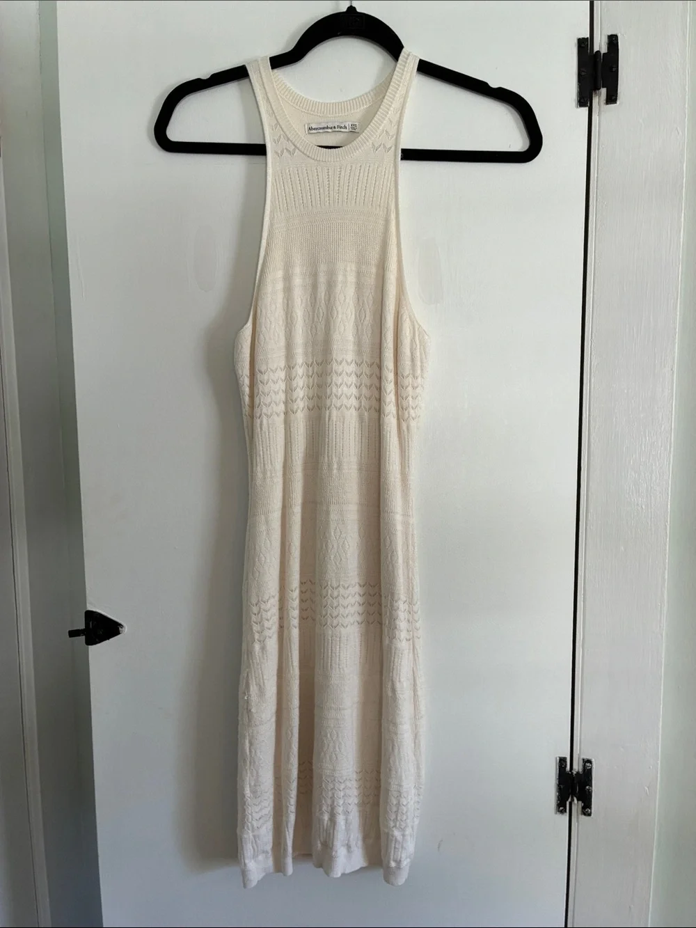 Abercrombie & Fitch Ivory Knit Midi Dress